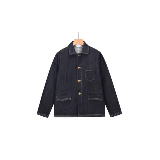 Dark Indigo Button Denim Jacket